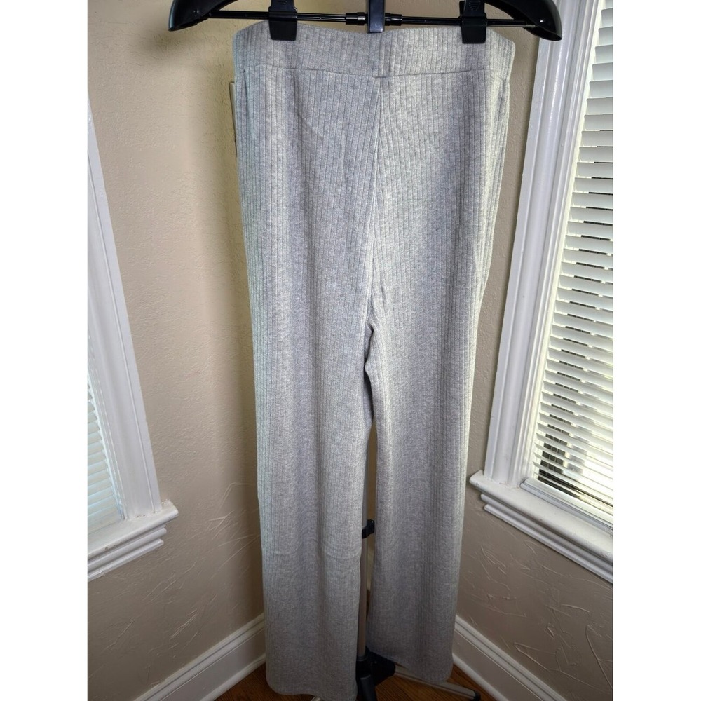 Grey Lab Los Angeles Rib Knit Lounge Pants Light Heather Grey Size L NWT Wide - Picture 3 of 7